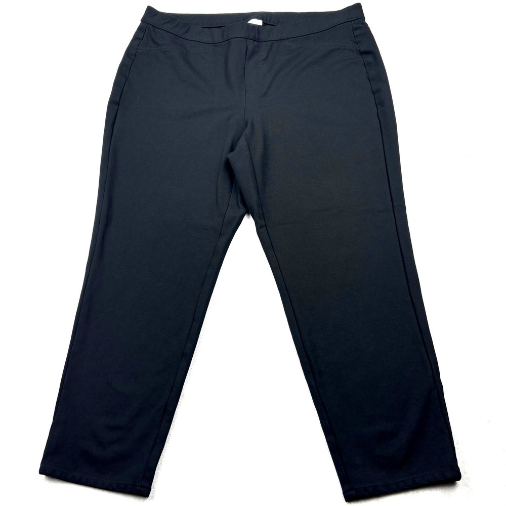 J Jill Pants Womens Size XL Petite Black Ponte Slim Leg Stretch Pull On Trousers